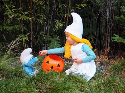 Little Hiccups Last Minute Halloween Diy Smurf Costume