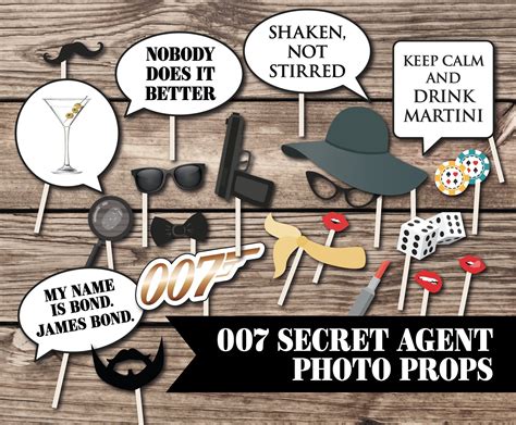 22 Secret Agent Photo Props Spy Party Props Detective Birthday Party