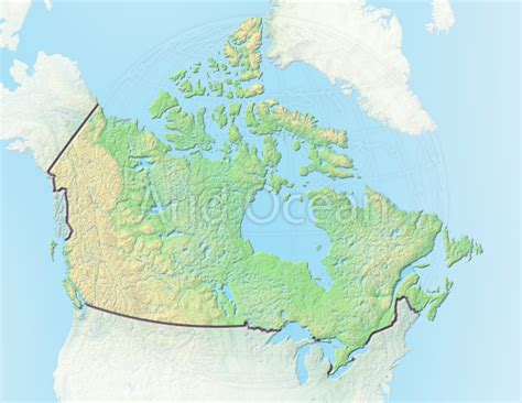 Relief Map Of The World Canada Map