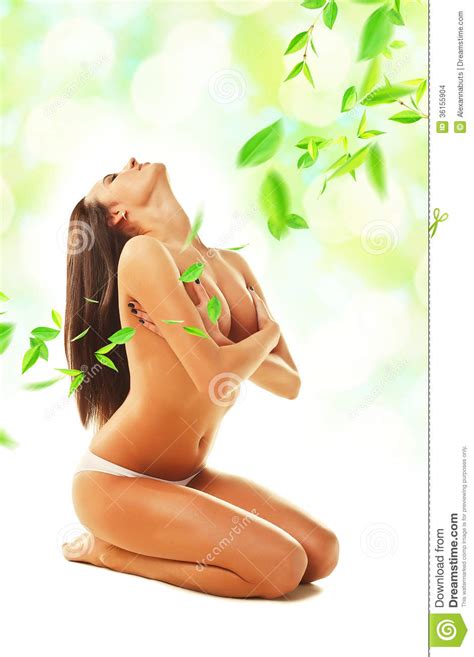 Naked Woman Siting On The Floor Stock Photo Image Of