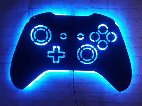 Led Lighted Xbox Inspired Game Controller Wall Art Video Game Etsy