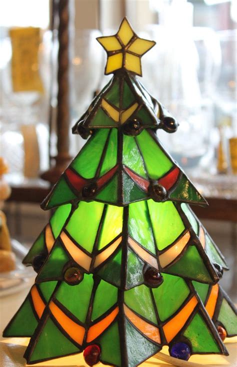 Stained Glass Christmas Tree With Nightlight Etsy Glass Christmas