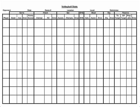 Volleyball Statistics Sheet Template Luxury Soccer Lineup Sheet