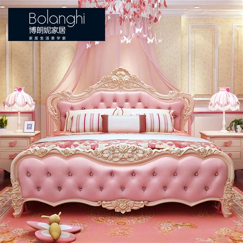 Usd 124627 European Pink Princess Double Luxury Carved French Bed 1 5 Meters Master Bedroom