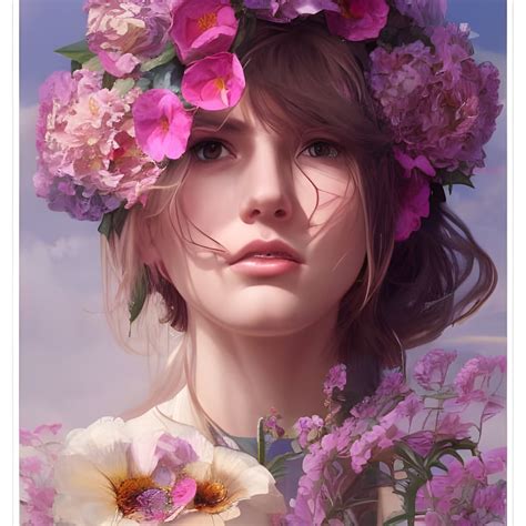 Girl With Flowers 💐 R Nightcafe