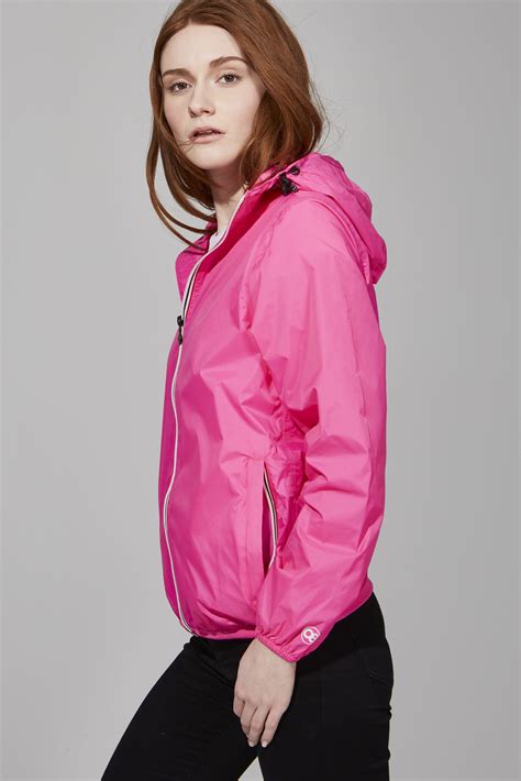 Sloane Pink Fluo Full Zip Packable Rain Jacket Rain Jacket Women