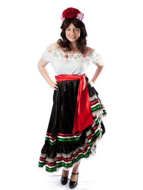 Womens Frida Kahlo Style Mexican Lady Dress Fr Struts Party