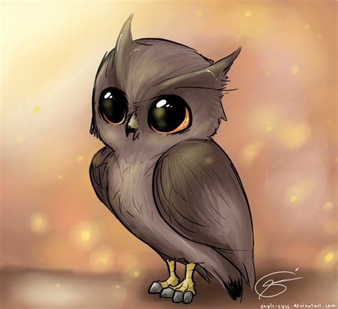 Cute Eyes Big Eyes Chibi Little Owl Owl Jewelry Owl Art Baby Art