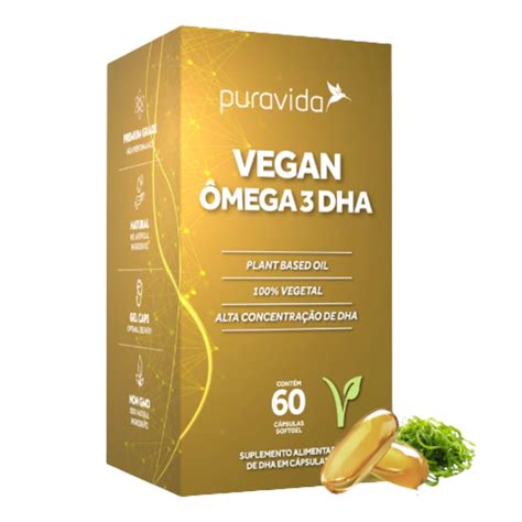 Ômega 3 Tg Vegan Dha 500mg100 Vegano Concentrado PuraVida SOU DE