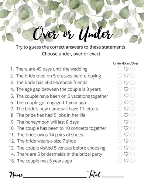 A Wedding Checklist With The Words Over Or Under