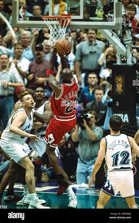 Michael Jordan Competing Angainst The Utah Jazz During The 1997 Nba
