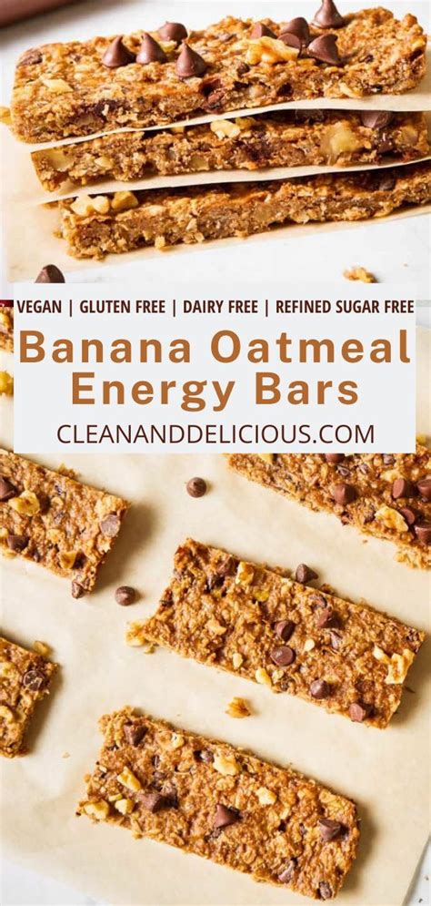These Healthy Homemade Banana Oatmeal Energy Bars Are Perfect And Such