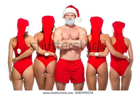 Strong Muscular Greybeard Santa Claus Naked Stock Photo Shutterstock