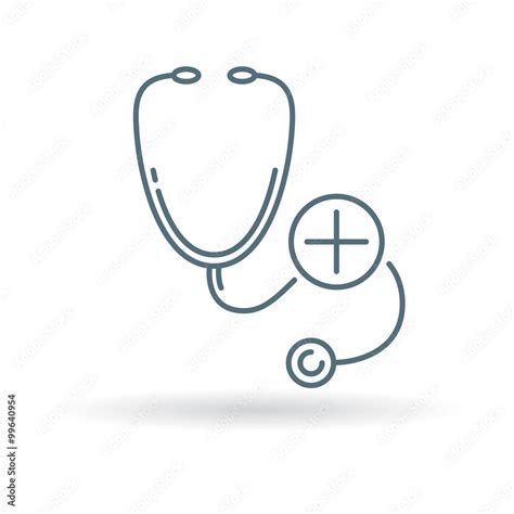 Stethoscope Icon Doctor Stethoscope Sign Stethoscope Plus Symbol