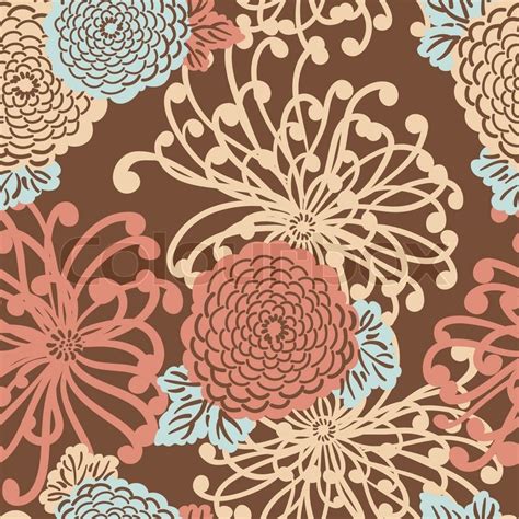 Art nouveau is much more decorative, flowing, and floral. Art Deco Flower seamless pattern, ... | Stock vector ...