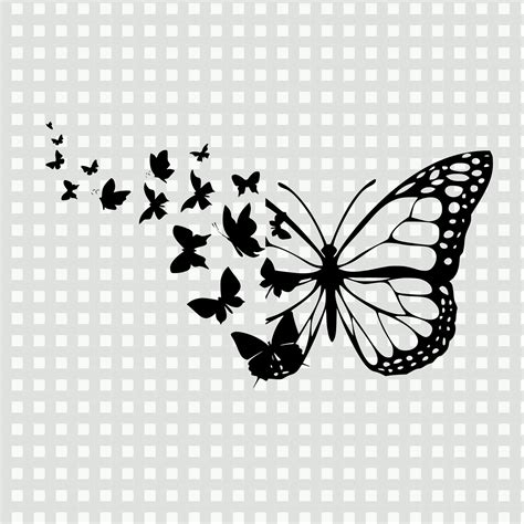 Butterfly Svg Butterfly Swarm Silhouette Butterflies Cut File Digital