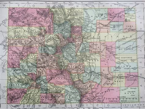 Old Map Of Colorado