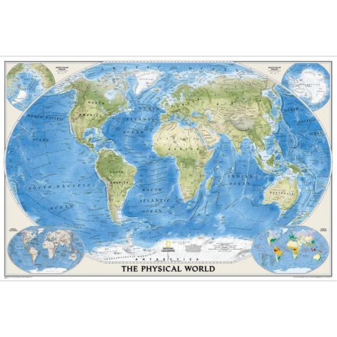 Laminated The World Physical Wall Map With Wonders Sizes The Best