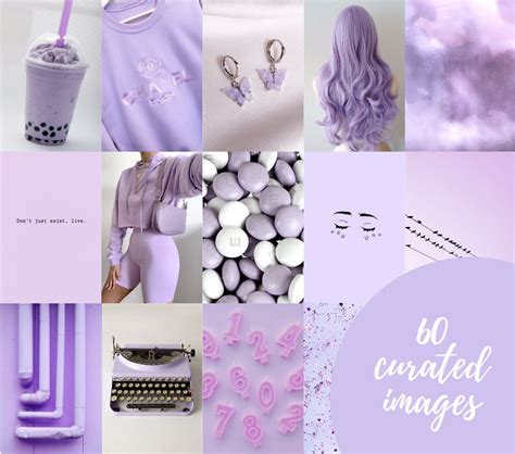 Lavender Aesthetic Collage Kit Wall Decor Digital Lavender Etsy Hong Kong