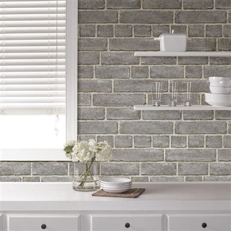 Nuwallpaper Grey Brick Façade Gray Wallpaper Sample Nu2236sam The