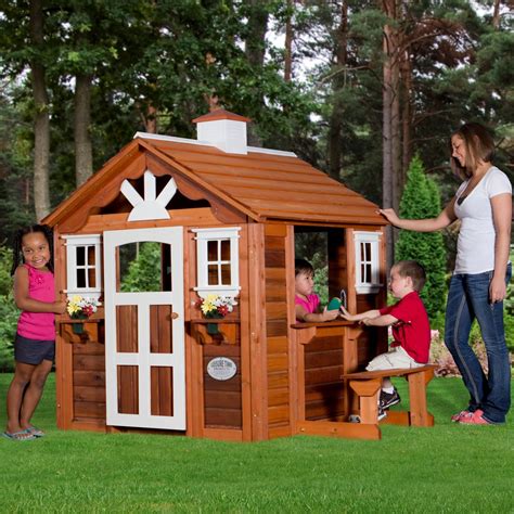 Children Playhouse Kids Play Fun Outdoor Garden Log Cabin Fort Cottage