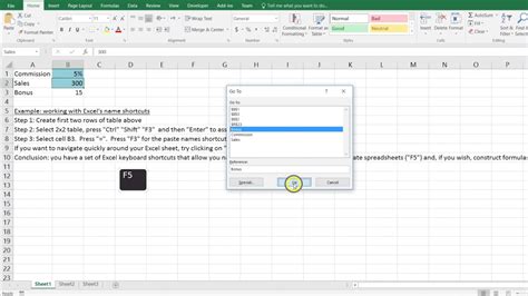 Navigate Using Excel Names Youtube