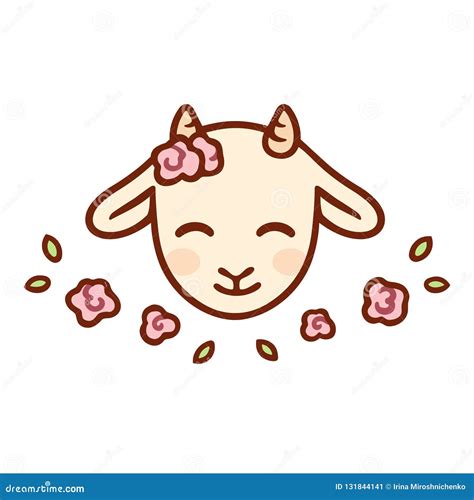 Cute Cartoon Baby Goat Stock Vector Illustration Of Funny 131844141