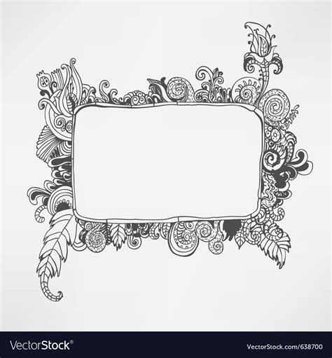 Hand Drawn Floral Frame Royalty Free Vector Image