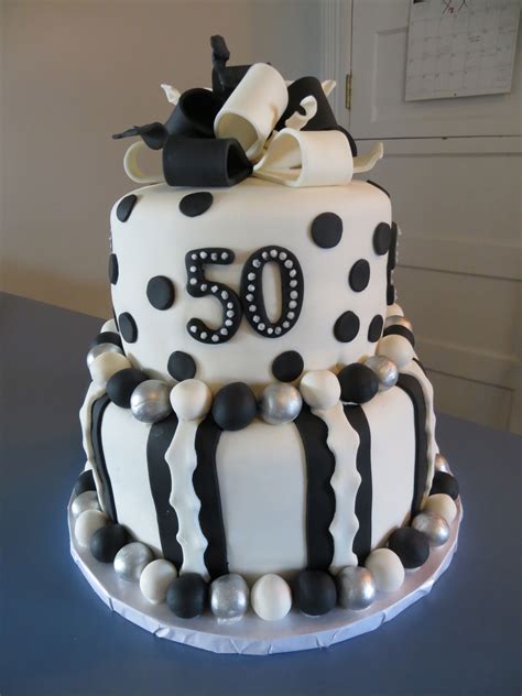 50th Birthday Cake 50th Black And White Birthday Cake 50th Birthday Cakes For Men White