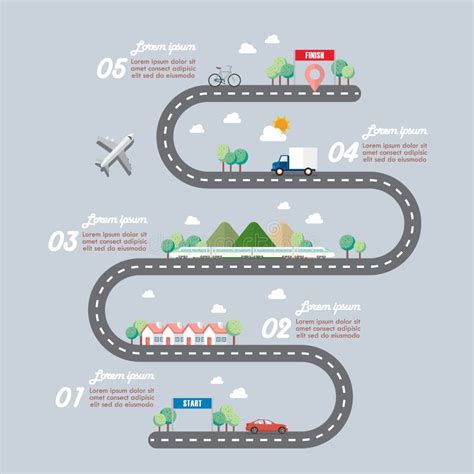 Road Infographic Timeline Stepwise Structure Vector I