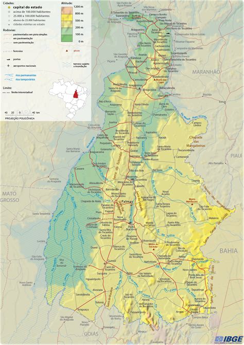 Mapa Geográfico Do Estado Do Tocantins