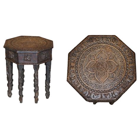 Anglo Indian Rosewood Carved Folding Envelope Table For Sale At 1stdibs