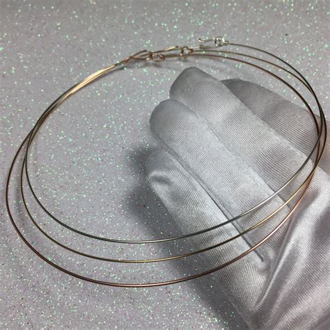 Metal Wire Choker Necklace In Sterling Silver Or Gold Filled Collar