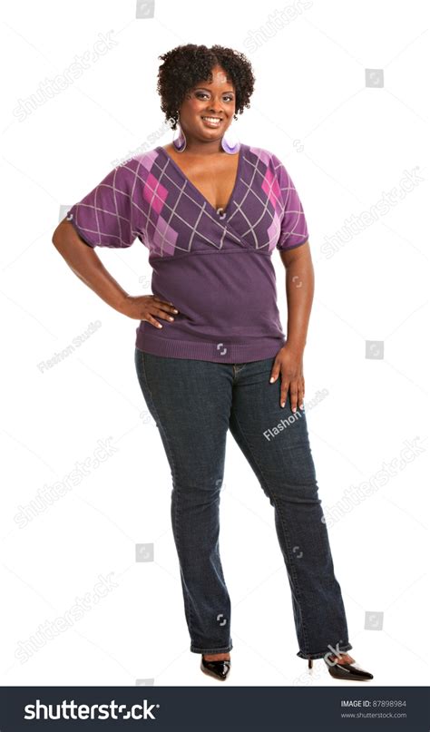 Cheerful Young African American Plus Size Stock Photo