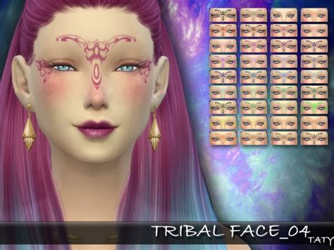 Simsworkshop Tribal Face 04 By Taty • Sims 4 Downloads