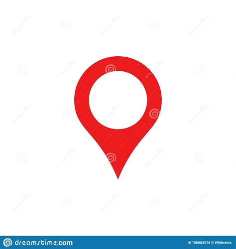 Red Map Pin Icon In Flat Style Pointer Symbol Marker Sign Gps