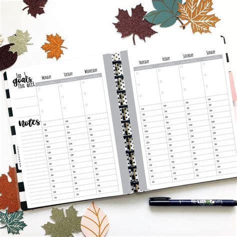 Happy Planner Classic Size Weekly Hourly Layout Etsy