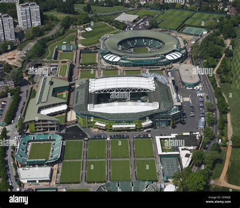 Aerial Image All England Tennis Club Wimbledon London Sw19 Stock