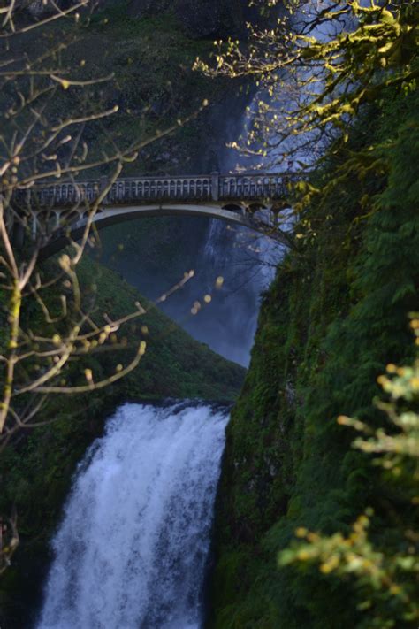 Multnomah Falls Bridge Multnomah Falls Outdoor Waterfall