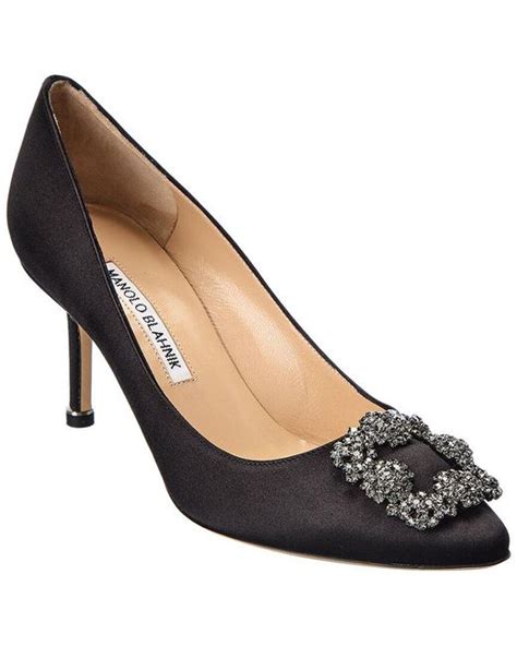 Manolo Blahnik Hangisi Satin Pump In Black Lyst