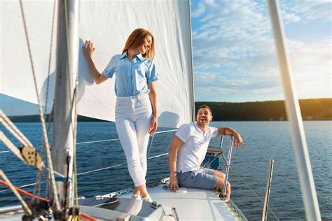 Joyful Couple Sailing Having Fun On Yacht Enjoying 2021 07 30 04 37 24
