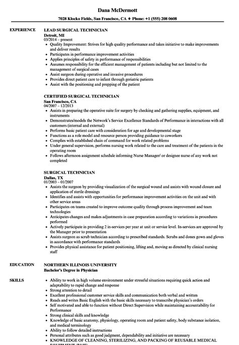 Free Surgical Technologist Resume Templates Free Printable Templates