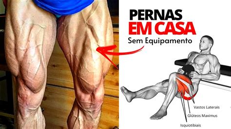 Sem Equipamentos Treino EM CASA para Crescer as PERNAS Exercícios de