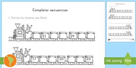 Ficha De Actividad Completar Las Secuencias Teacher Made