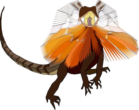 Frilled Neck Lizard Dragon Vector Clipart Image Free Stock Photo