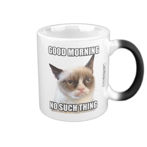 Grumpy Cat Good Morning No Such Thing Mug Zazzle Grumpy Cat Mug