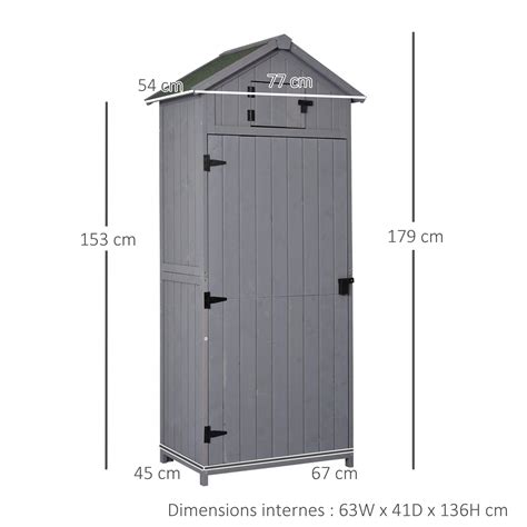 Outsunny Garden Shed Vertical Utility 3 Shelves Shed Wood Outdoor