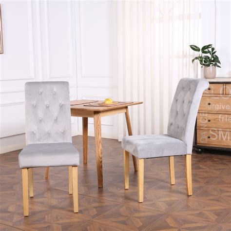 Ideal for living room, dining room, bedroom or conservatory of. Canterbury Fabric Dining Chairs in Light Grey - Set of 2 ...