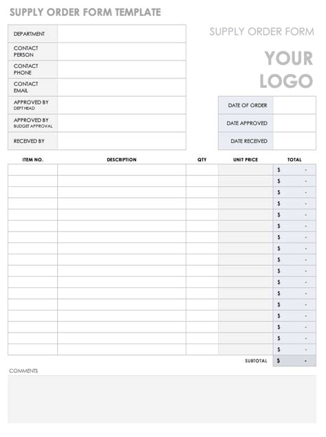 Editable Free Order Form Template Word