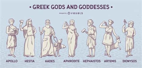 Greek Gods And Goddesses Vector Set Vector Download